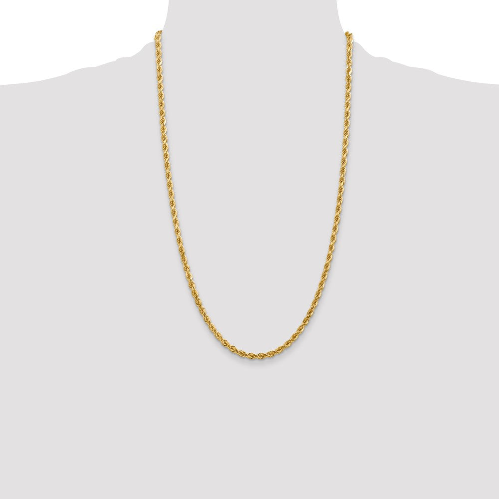 14K 26 inch 4mm Diamond-cut Rope with Lobster Clasp Chain - Detail View 4