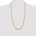14K 28 inch 4mm Diamond-cut Rope with Lobster Clasp Chain - Detail View 4