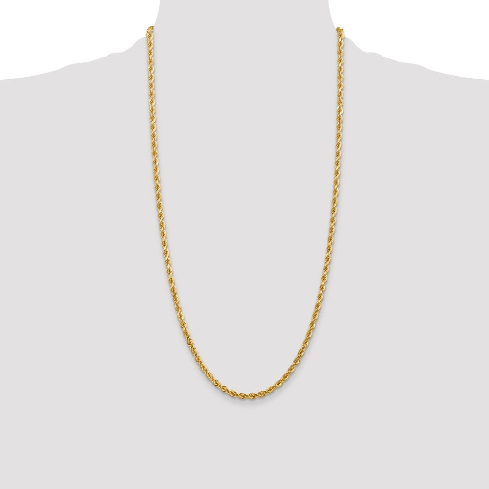 14K 28 inch 4mm Diamond-cut Rope with Lobster Clasp Chain - Detail View 4