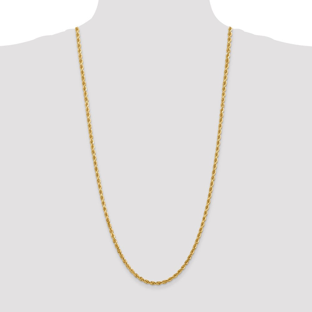 14K 30 inch 4mm Diamond-cut Rope with Lobster Clasp Chain - Detail View 4