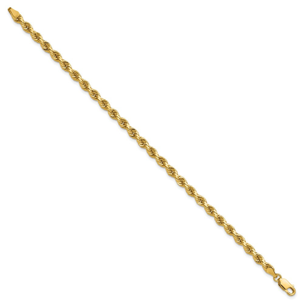 14K 7 inch 4mm Diamond-cut Rope with Lobster Clasp Chain - 14k Yellow Gold (Length: 7, Width: 4)