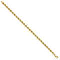 14K 7 inch 4mm Diamond-cut Rope with Lobster Clasp Chain - Detail View 2