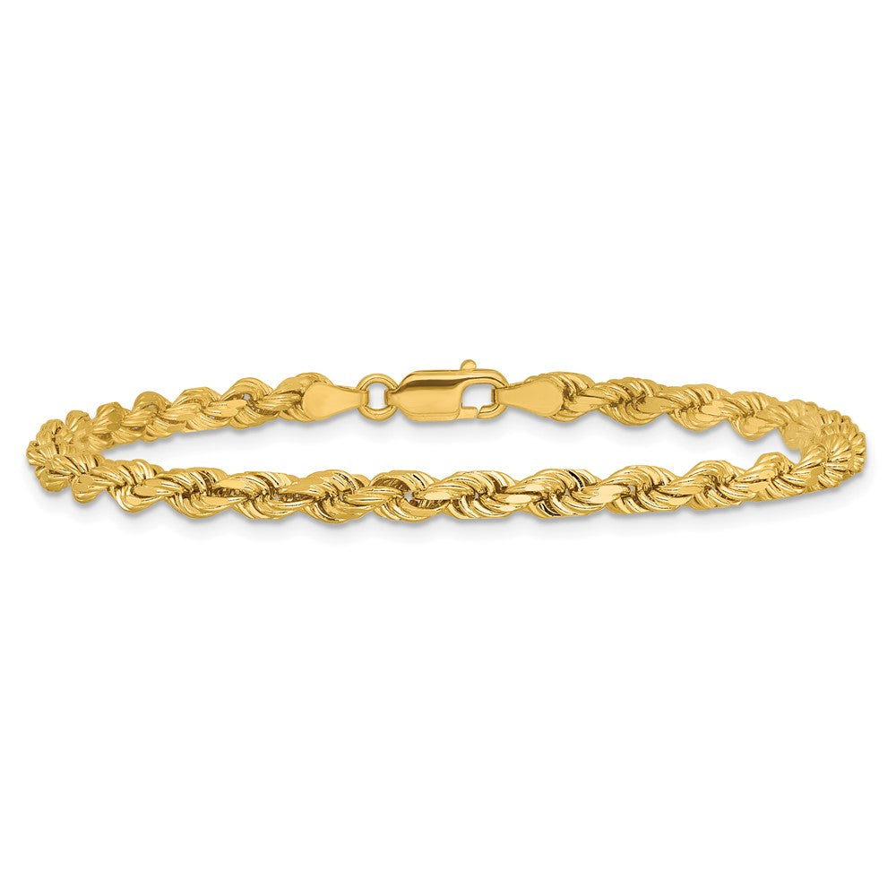 14K 9 inch 4mm Diamond-cut Rope with Lobster Clasp Chain - Detail View 4