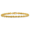 14K 8 inch 4mm Diamond-cut Rope with Lobster Clasp Chain - Detail View 4