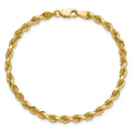 14K 7 inch 4mm Diamond-cut Rope with Lobster Clasp Chain - Detail View 5