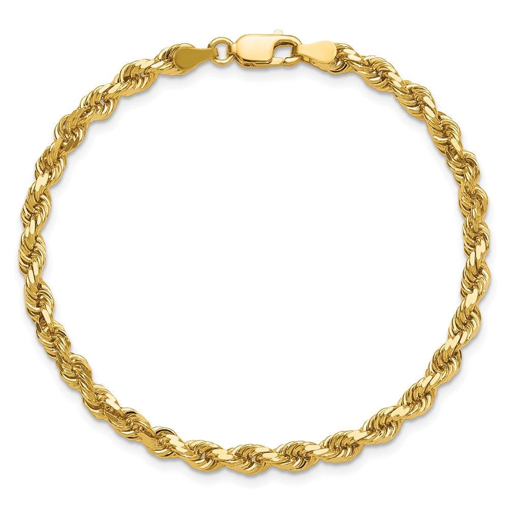 14K 9 inch 4mm Diamond-cut Rope with Lobster Clasp Chain - Detail View 5
