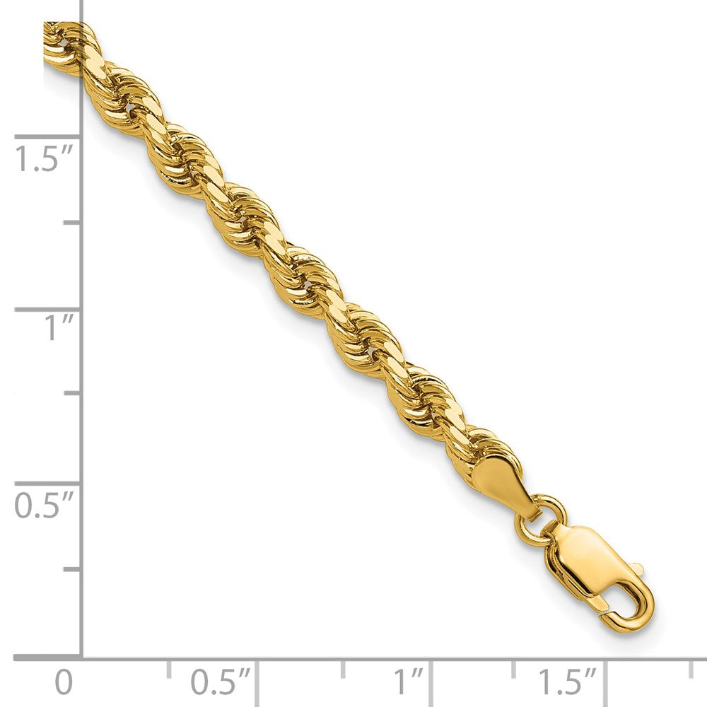 14K 9 inch 4mm Diamond-cut Rope with Lobster Clasp Chain - Detail View 3