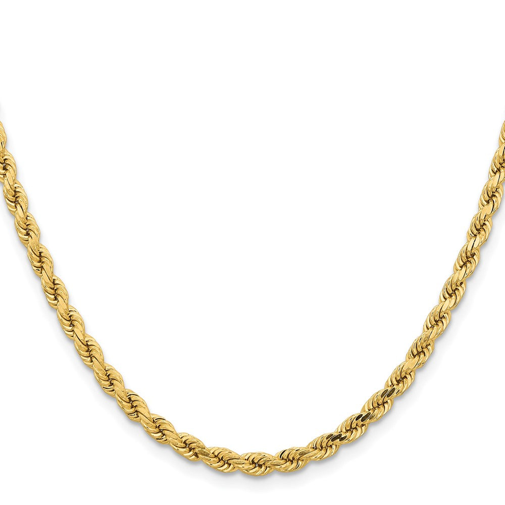 14K 16 inch 4.25mm Diamond-cut Rope with Lobster Clasp Chain - 14k Yellow Gold (Length: 16, Width: 4.25)