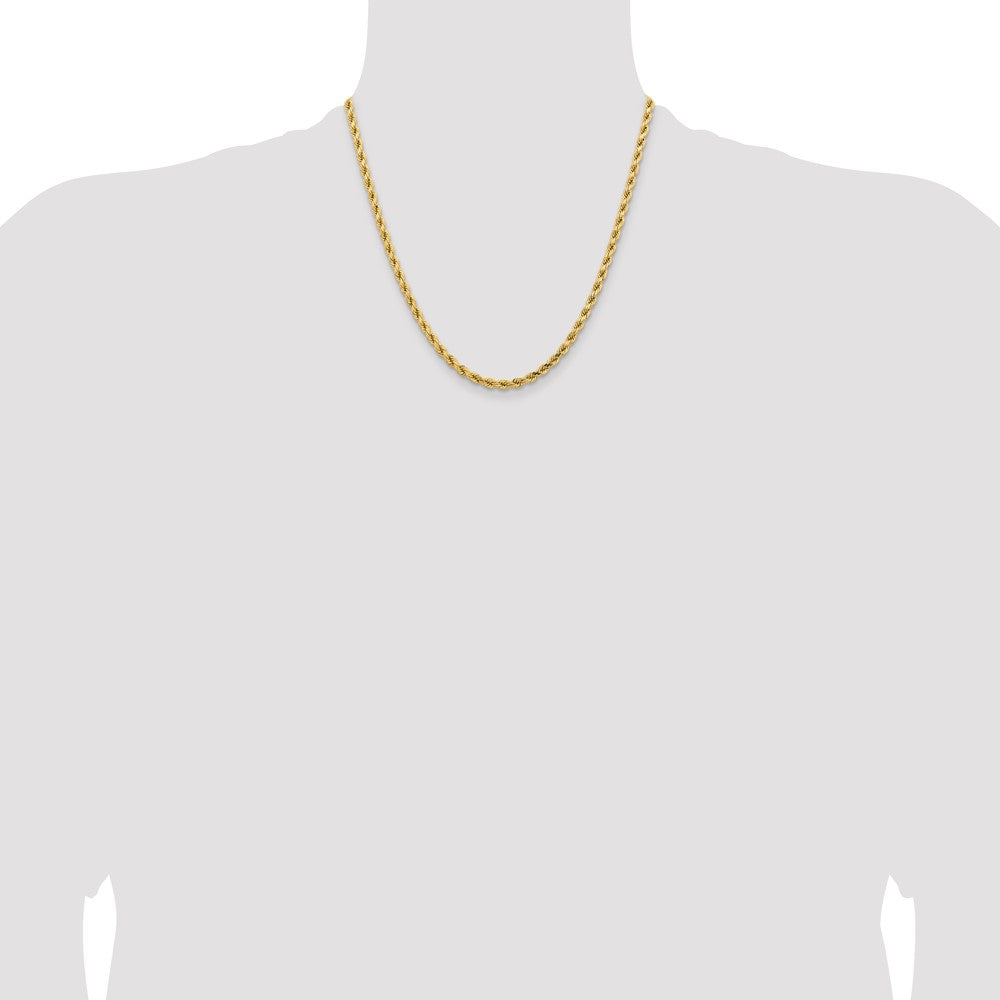 14K 20 inch 4.25mm Diamond-cut Rope with Lobster Clasp Chain - Detail View 4