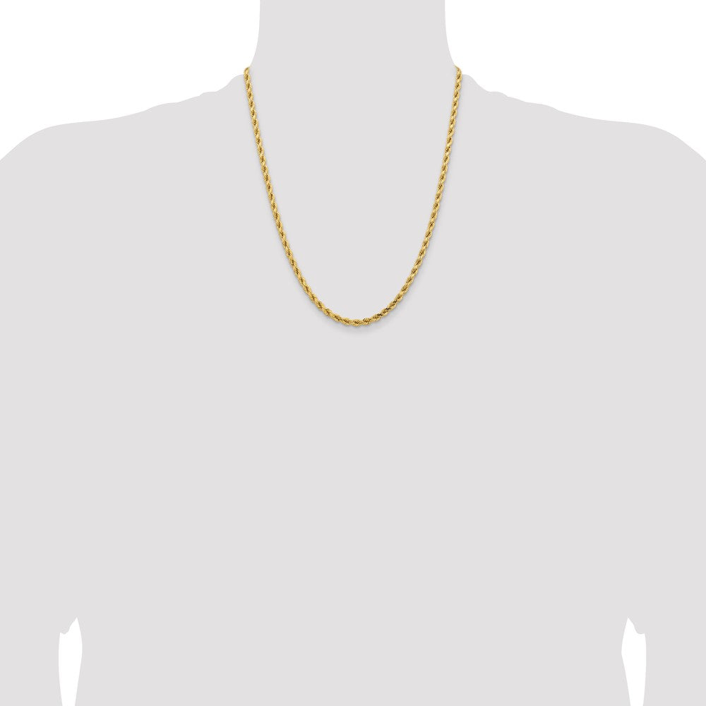 14K 22 inch 4.25mm Diamond-cut Rope with Lobster Clasp Chain - Detail View 4
