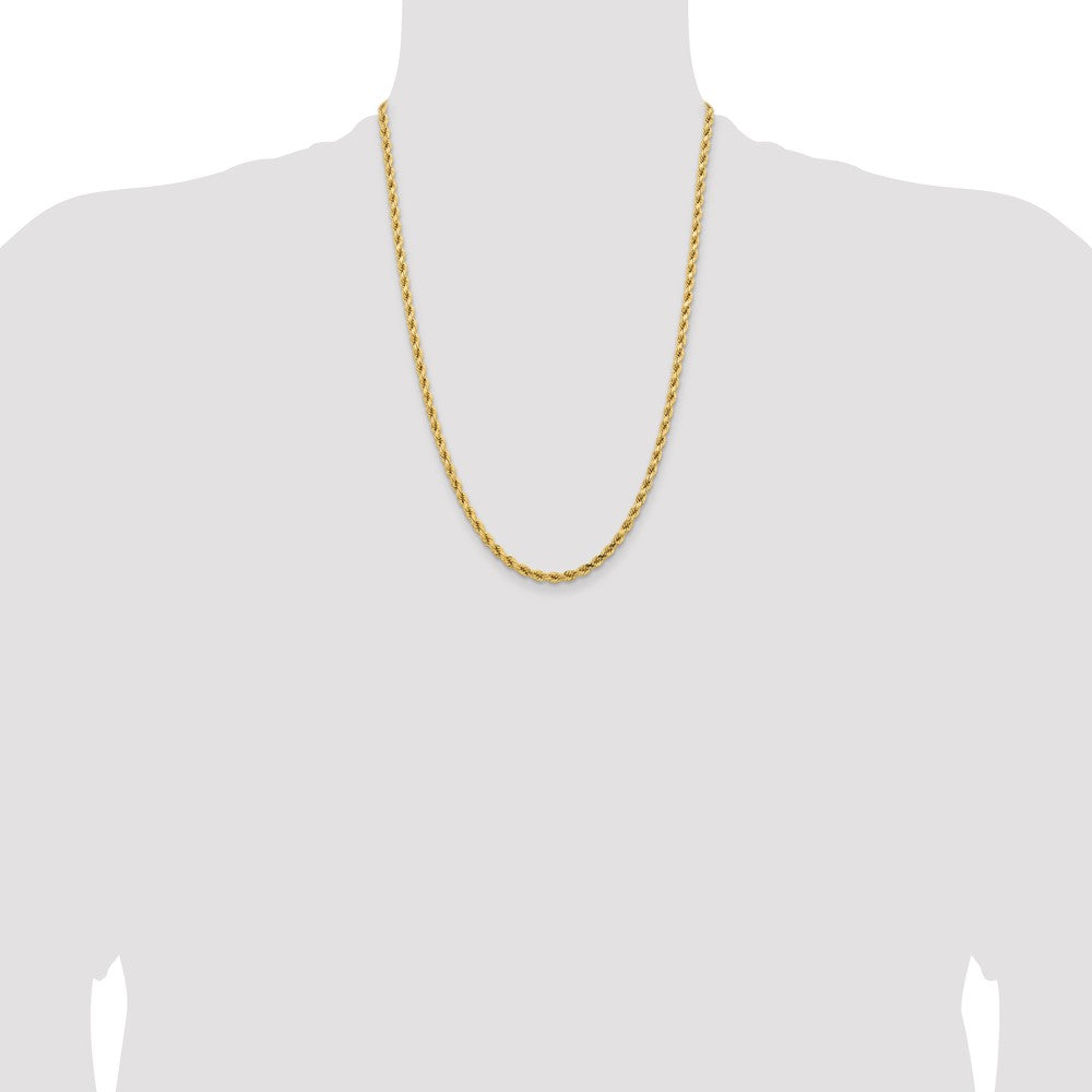 14K 24 inch 4.25mm Diamond-cut Rope with Lobster Clasp Chain - Detail View 4