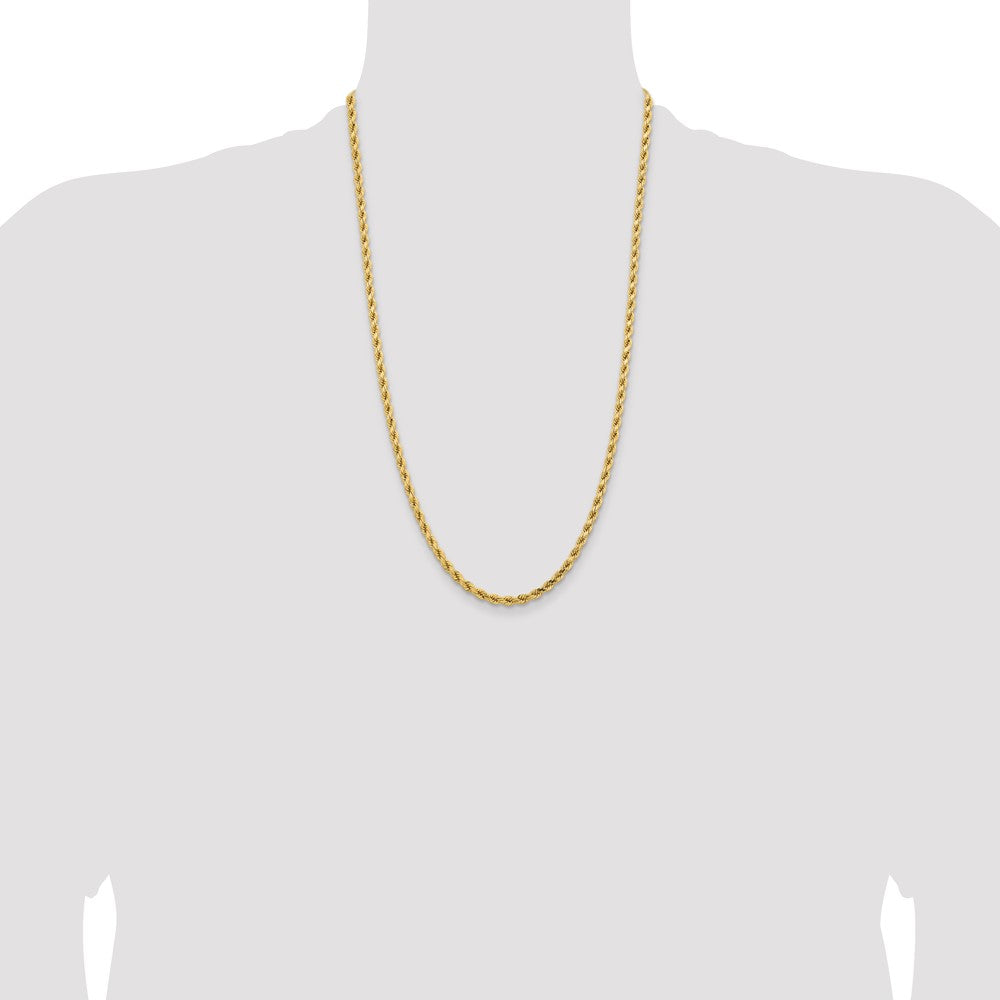 14K 26 inch 4.25mm Diamond-cut Rope with Lobster Clasp Chain - Detail View 4
