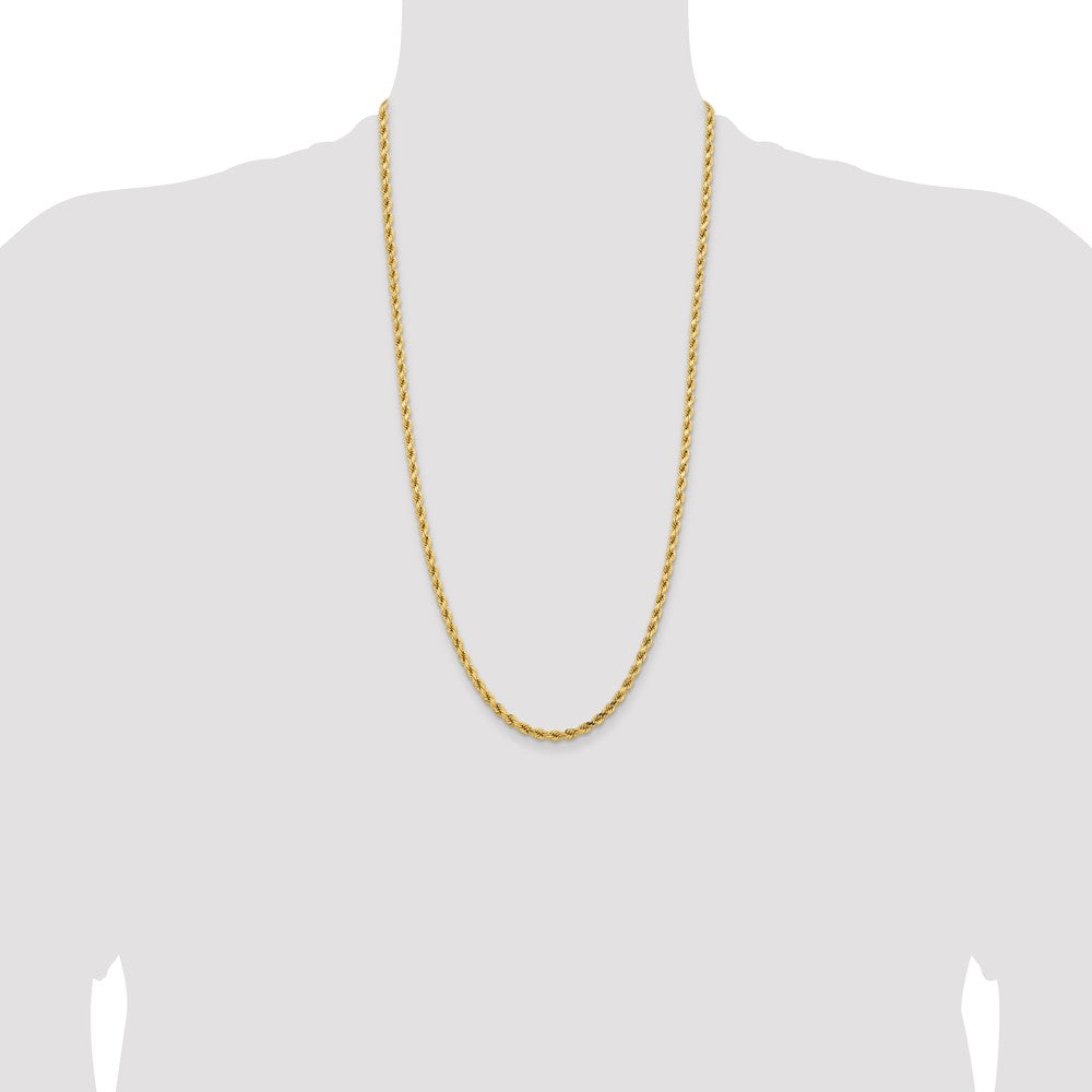 14K 28 inch 4.25mm Diamond-cut Rope with Lobster Clasp Chain - Detail View 4