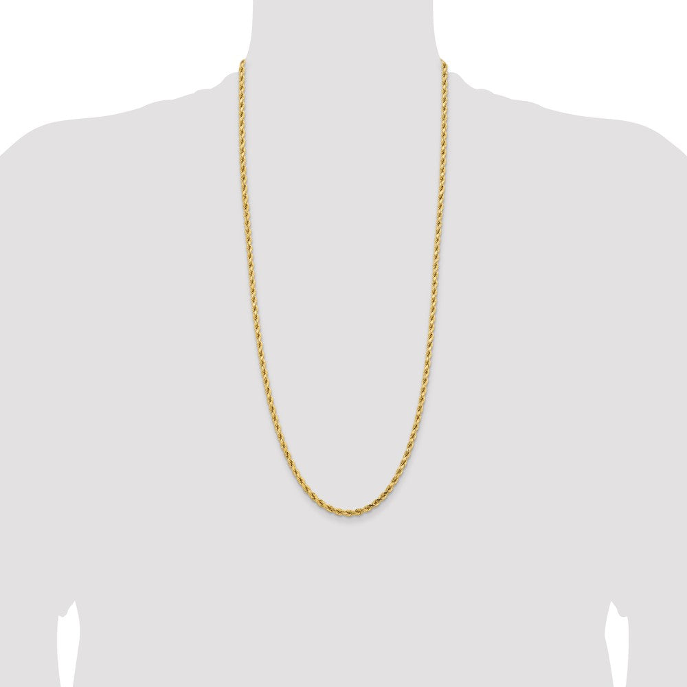 14K 30 inch 4.25mm Diamond-cut Rope with Lobster Clasp Chain - Detail View 4