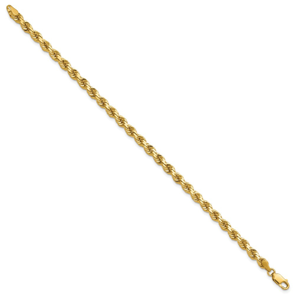 14K 7 inch 4.25mm Diamond-cut Rope with Lobster Clasp Chain - 14k Yellow Gold (Length: 7, Width: 4.25)