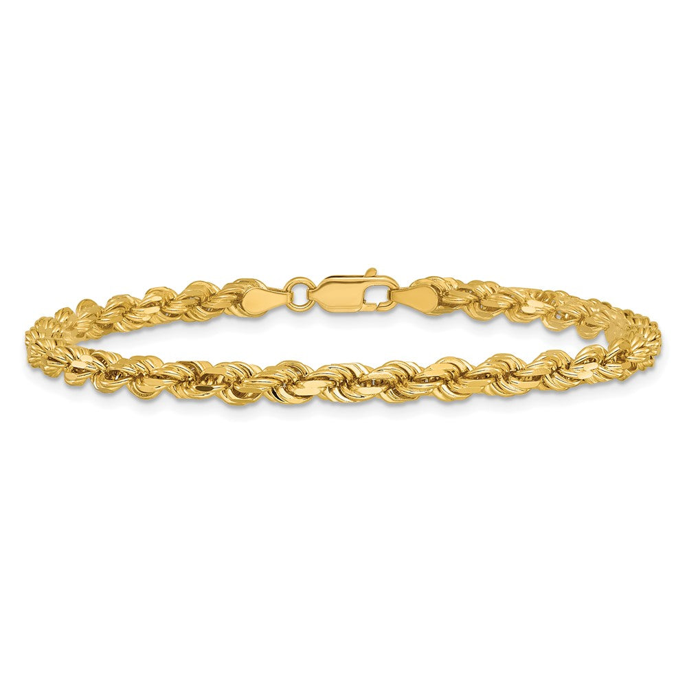 14K 8 inch 4.25mm Diamond-cut Rope with Lobster Clasp Chain - Detail View 4