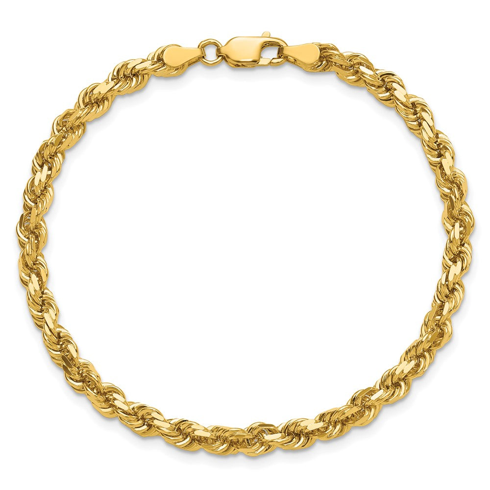 14K 9 inch 4.25mm Diamond-cut Rope with Lobster Clasp Chain - Detail View 5