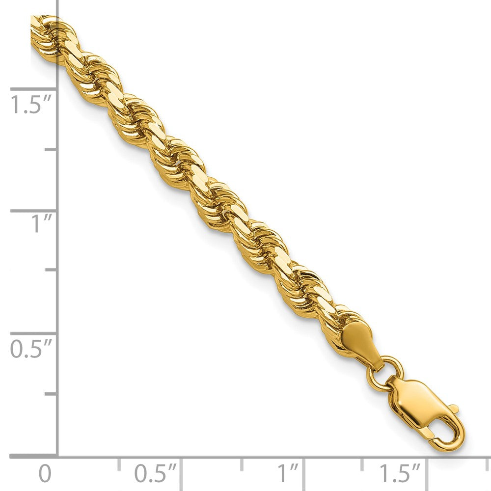 14K 9 inch 4.25mm Diamond-cut Rope with Lobster Clasp Chain - Detail View 3