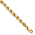 14K 7 inch 4.25mm Diamond-cut Rope with Lobster Clasp Chain - 14k Yellow Gold (Length: 7, Width: 4.25)