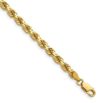 14K 20 inch 4.25mm Diamond-cut Rope with Lobster Clasp Chain - 14k Yellow Gold (Length: 20, Width: 4.25)