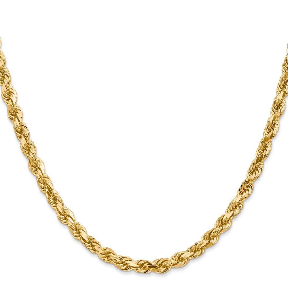 14K 16 inch 4.5mm Diamond-cut Rope with Lobster Clasp Chain - 14k Yellow Gold (Length: 16, Width: 4.5)