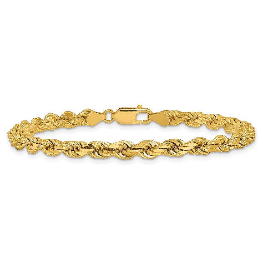 14K 7 inch 4.5mm Diamond-cut Rope with Lobster Clasp Chain - Detail View 4