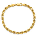 14K 7 inch 4.5mm Diamond-cut Rope with Lobster Clasp Chain - Detail View 5