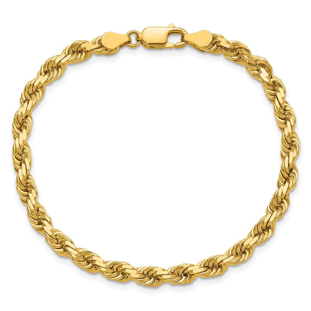 14K 8 inch 4.5mm Diamond-cut Rope with Lobster Clasp Chain - Detail View 5