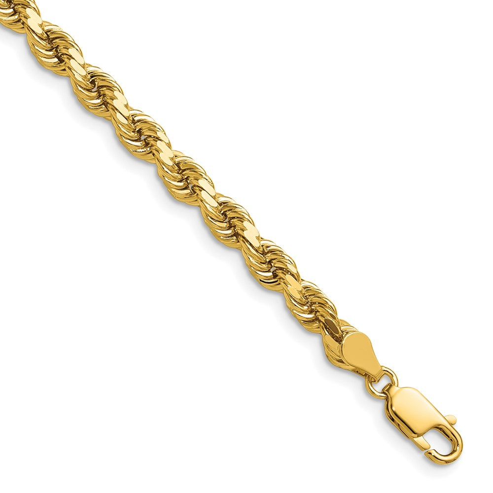 14K 16 inch 4.5mm Diamond-cut Rope with Lobster Clasp Chain - 14k Yellow Gold (Length: 16, Width: 4.5)